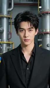 Combat Ready Black Suited Prince Hero At The Power Plant