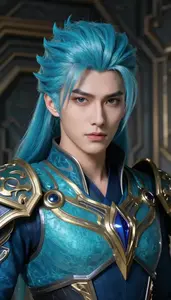 Cyan Armored Prince Hero In The Underground Bunker