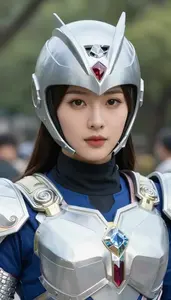 Diamond Colored Enforcer Hero In The Public Park