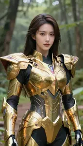 Electrical Gold Armored Hero Hero On The Forest Trail
