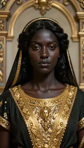 Elegant Black And Gold Savior Hero In The Museum