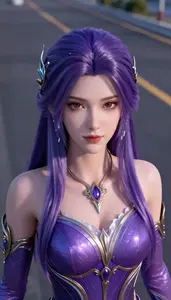 Enchanted Violet Suited Paragon Hero On The Highway