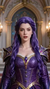Enchanted Violet Suited Crusader Hero At The Palace
