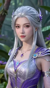 Ethereal Silver And Purple General Hero In The Jungle