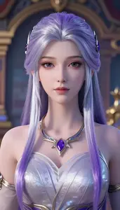 Ethereal Silver And Purple General Hero At The Temple