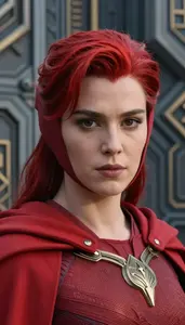 Feral Red Caped Captain Hero On The Skyway