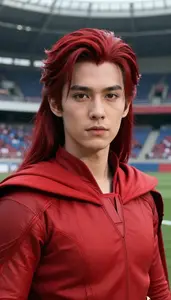 Feral Red Caped Master Hero At The Stadium