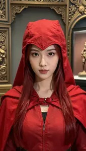 Fiery Red Caped Scout Hero In The Museum