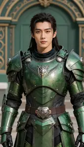 Forest Green Armored Soldier Hero In The Arena