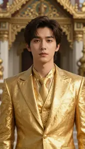 Gilded Gold Suited Hero Hero At The Temple