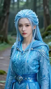 Glacial Ice Blue Caped Hero Hero On The Forest Trail