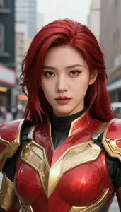 Inferno Red And Gold Specialist Hero In The Downtown