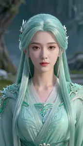 Jade Colored Savior Hero In The Valley