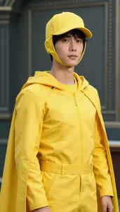 Lightning Yellow Caped Soldier Hero At The Academy