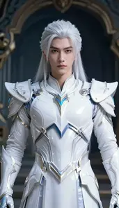 Luminous White Armored Hero Hero In The Underground Cave