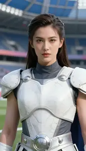 Marble White And Gray Crusader Hero At The Stadium