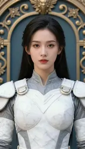 Marble White And Gray Protector Hero At The Gate