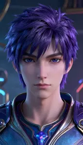 Nebula Purple And Blue Paragon Hero In The Laboratory