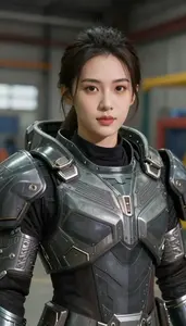 Nickel Gray Armored Protector Hero In The Warehouse