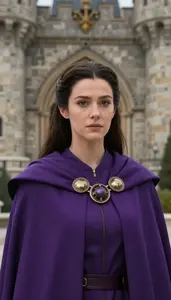 Noble Purple Caped Warden Hero At The Castle