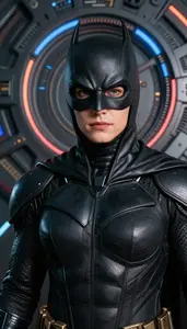 Nocturnal Black Caped Defender Hero On The Highway