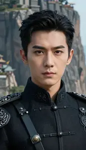 Obsidian Colored General Hero On The Cliff
