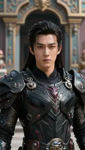 Primal Black Armored Paragon Hero At The Temple