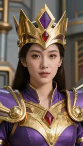 Regal Gold And Purple Crusader Hero At The Power Plant