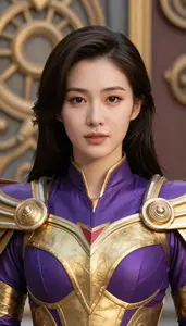 Regal Gold And Purple Operative Hero In The Metropolitan