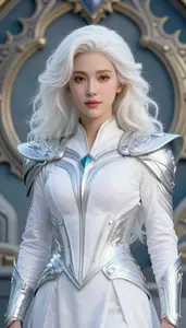 Sacred White And Silver Agent Hero On The Hilltop