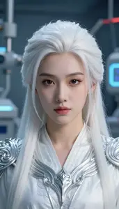 Sacred White And Silver Champion Hero In The Laboratory