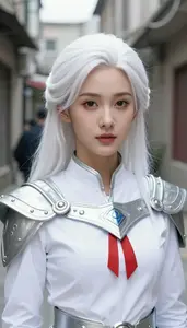 Sacred White And Silver Scout Hero In The Alleyway