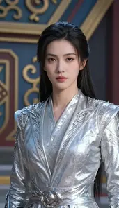 Shining Silver Suited Warrior Hero In The Arena