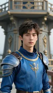 Tidal Blue Suited Knight Hero At The Observation Tower