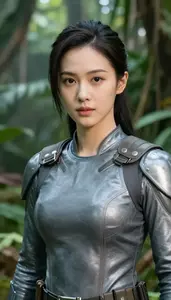 Titanium Gray Caped Operative Hero In The Jungle