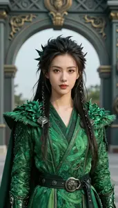 Untamed Green Caped Paragon Hero At The Gate