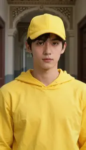 Volt Yellow Caped Fighter Hero In The Corridor