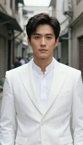 White Suited Protector Hero In The Alleyway