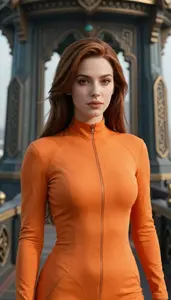 Wild Orange Suited Harbinger Hero At The Observation Tower