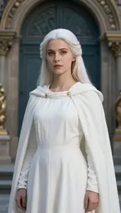 Angelic White Caped Savior Hero In The Metropolitan City