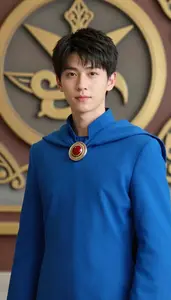 Aquatic Blue Caped Master Hero At The Academy