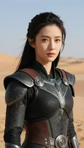 Basalt Black And Gray Protector Hero In The Desert Landscape
