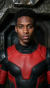 Black And Red Defender Hero In The Underground Bunker