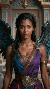 Black Winged Sentinel Hero At The Temple