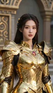 Blessed Gold Armored Defender Hero At The Ancient Ruins