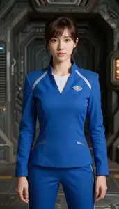 Blue Suited Guardian Hero In The Underground Bunker