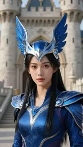 Blue Winged Colossus Hero At The Castle