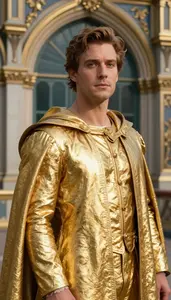Brilliant Gold Caped Liberator Hero On The Bridge