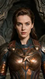 Bronze Clad Avenger Hero In The Underground Cave