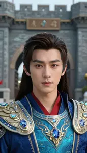 Diamond Colored Lord Hero At The Fortress Gate